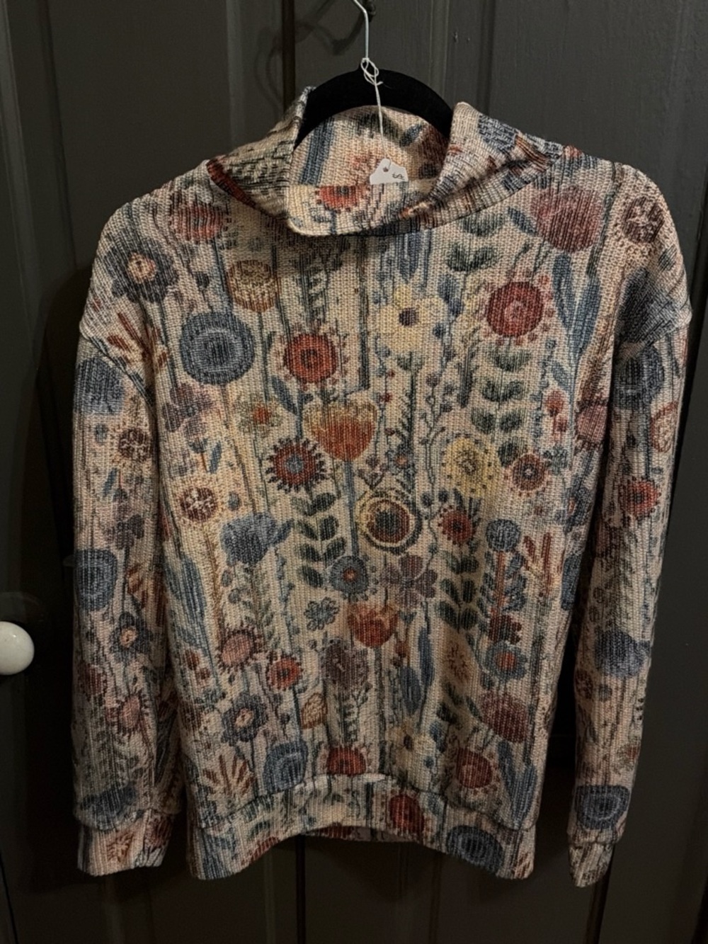Floral Pattern Knit Sweater - Multicolor